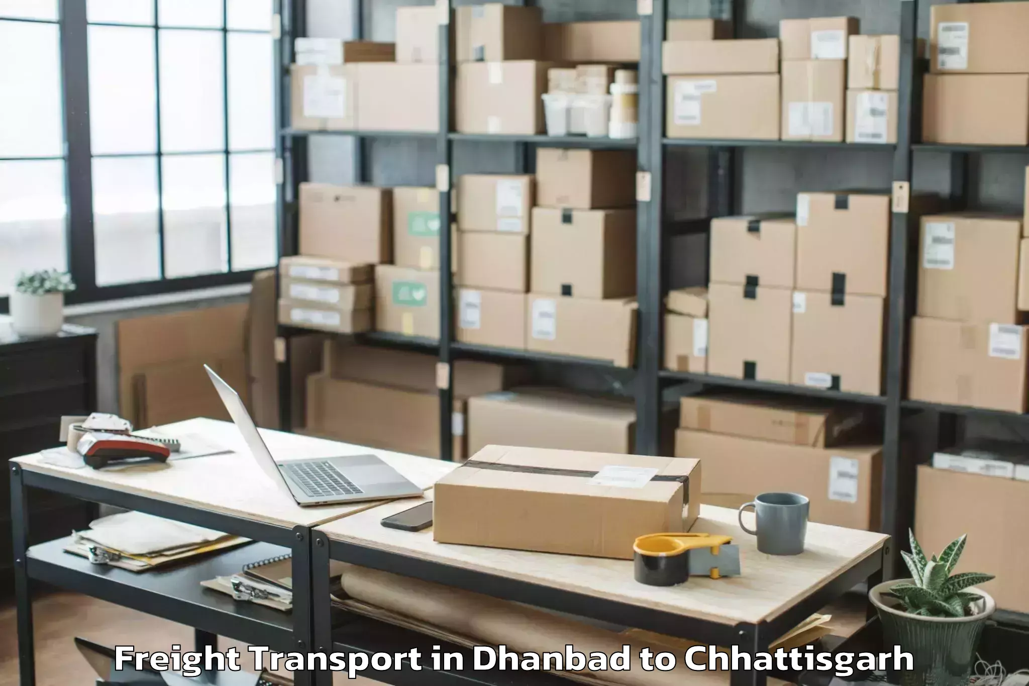 Comprehensive Dhanbad to Magneto The Mall Raipur Freight Transport